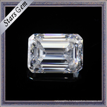 1.5 Carat 7.5X5.5mm Merveilleux Emeraude Cut F Couleur Blanc Moissanite Pierres